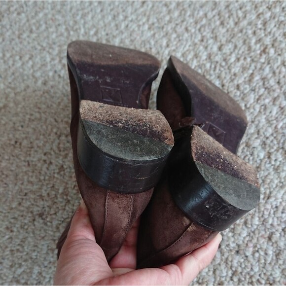 REED KRAKOFF suede brown side buckle ankle boots size 37 - Picture 10 of 12